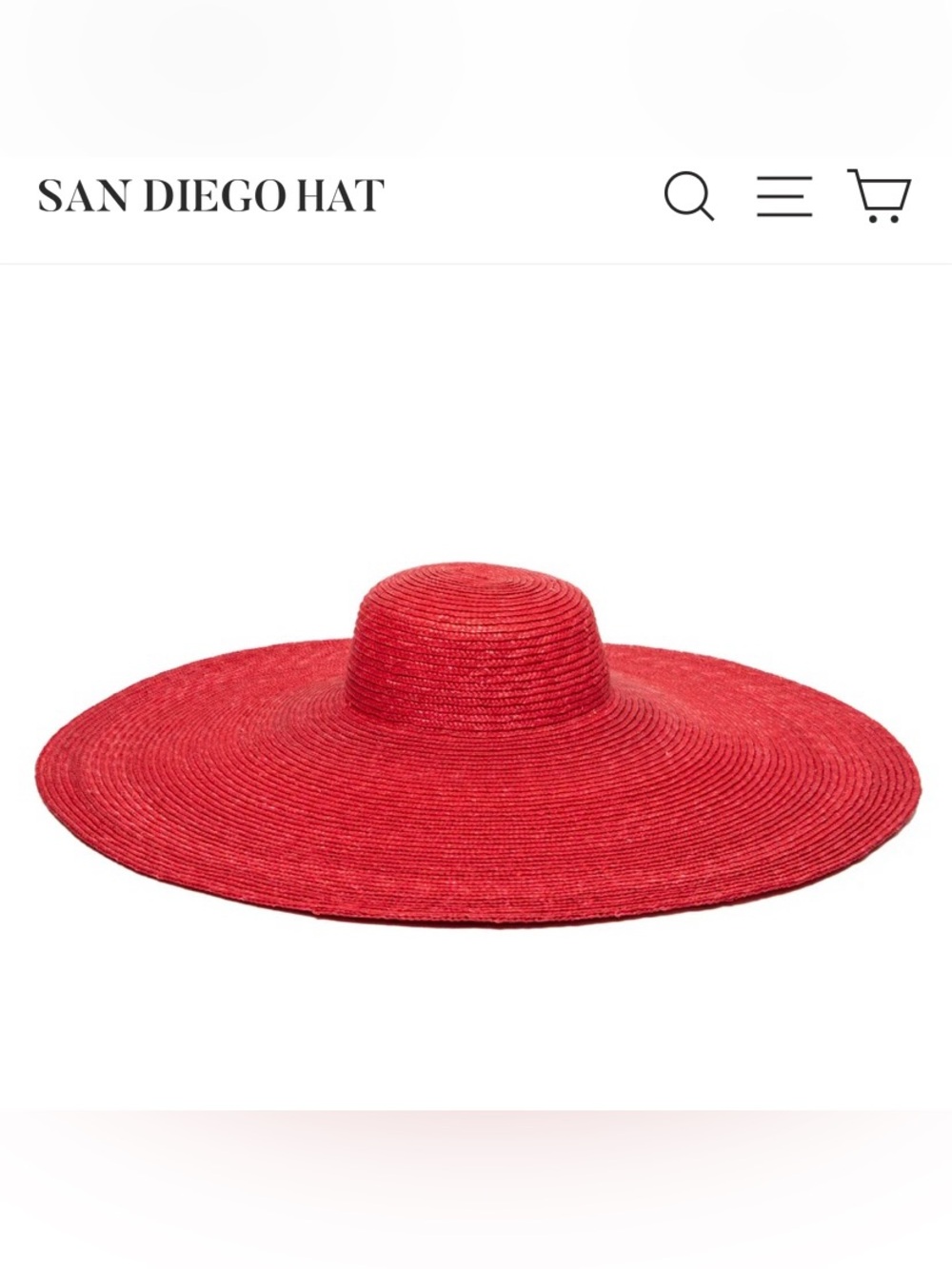 On Holiday Oversized Wide Brim Straw Sun Hat - Red - Picture 8 of 16